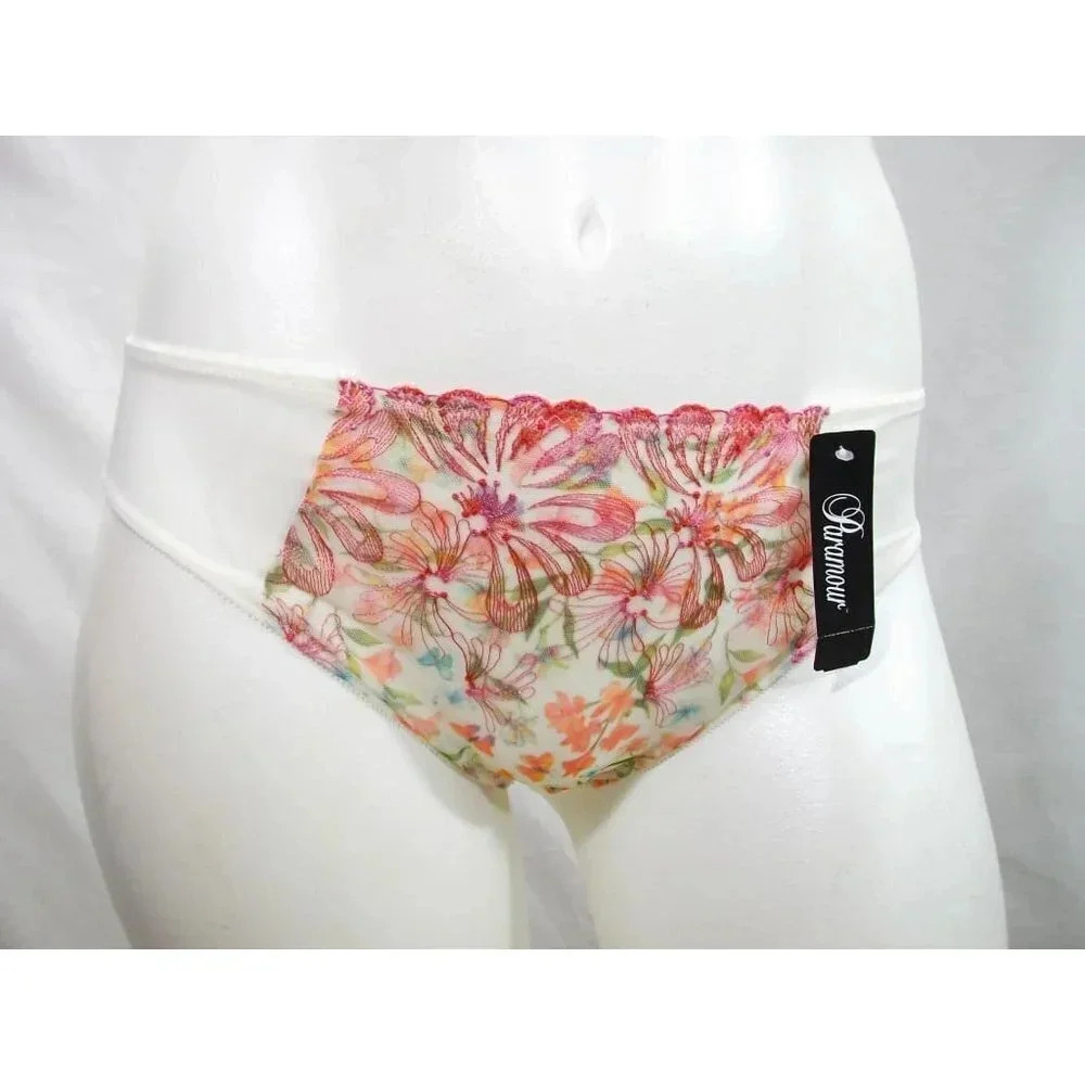 SMALL Paramour 675009 Felina Ellie Hi Cut‎ Bikini Panty English Tea Pink Floral